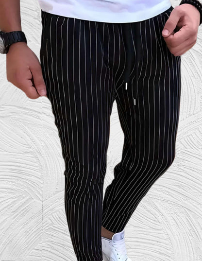 Alfred - Trouser comfortabele stretchy gestreepte designbroek voor heren - Miller-Mode