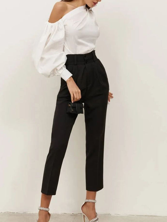 Asymmetrische Off Shoulder Blouse