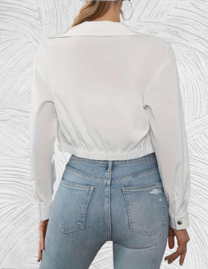 Beth - Casual cropped jasje met knopen jas - Miller-Mode