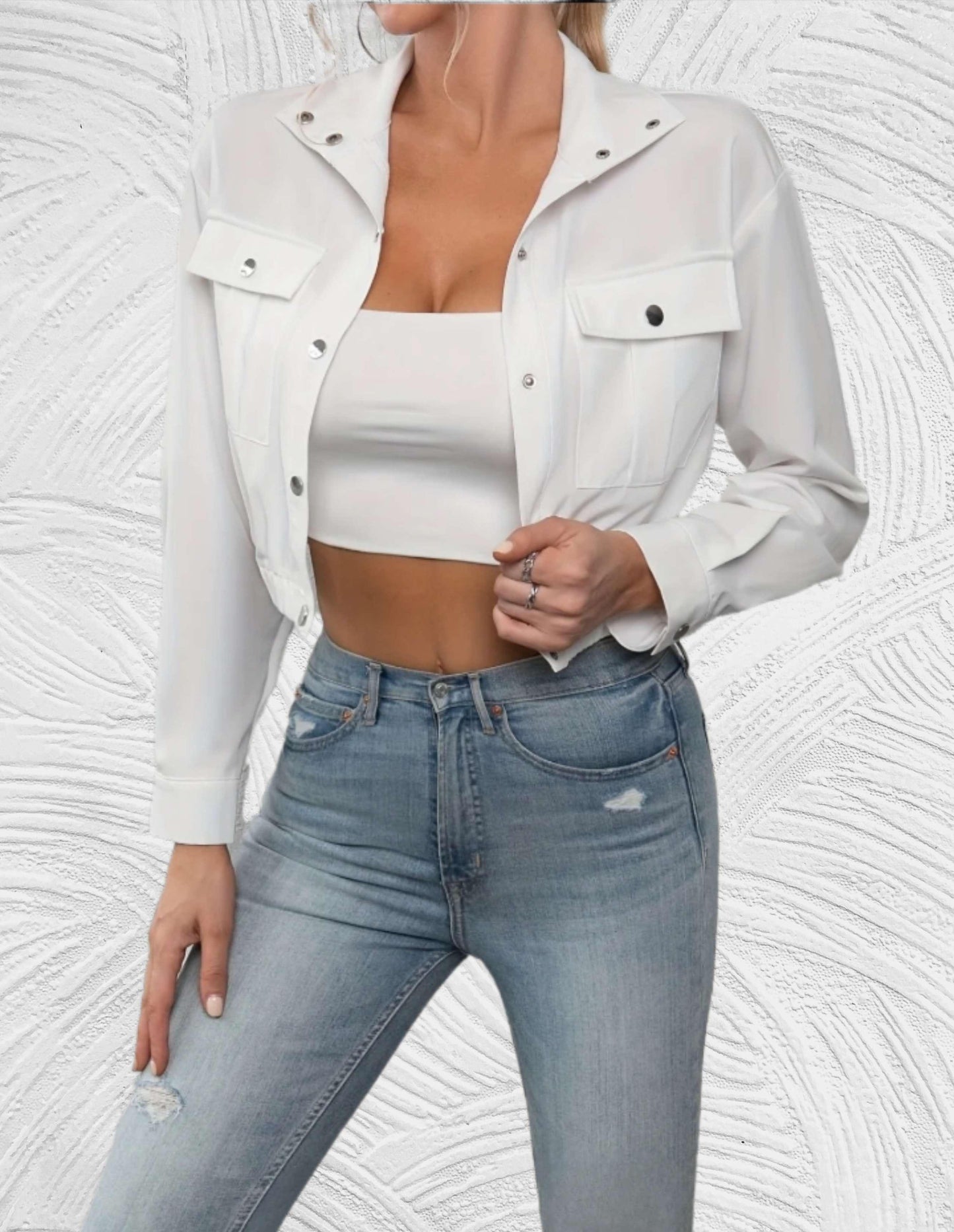 Beth - Casual cropped jasje met knopen jas - Miller-Mode