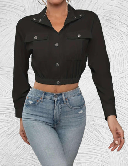 Beth - Casual cropped jasje met knopen jas - Miller-Mode