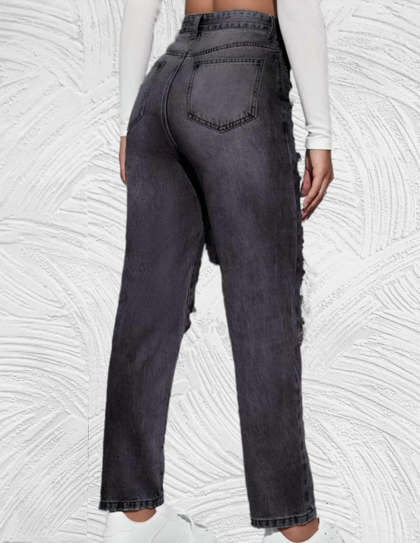 Lucy - Goed passende skinny jeans met gescheurd design en hoge taille - Miller-Mode