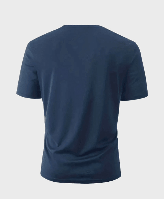 Elche - 2-delige set blauw 'Paris' t-shirt met witte linnen broek - Miller-Mode